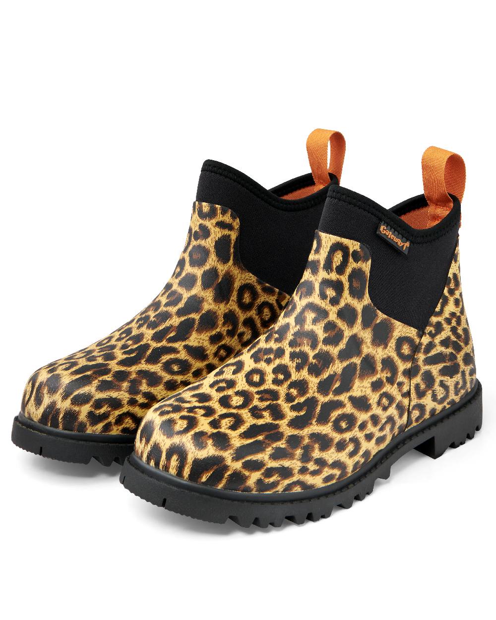 Leopard coloured Gateway1 Ascot Lady 6inch 3mm Boots on white background 