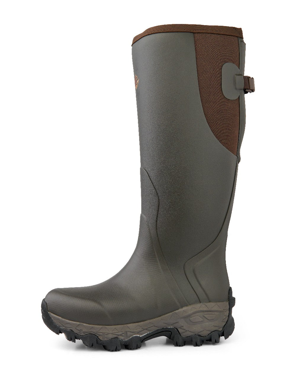 Dark Brown coloured Gateway1 Moor Country Lady 17&quot; 3mm Side-Zip Wellingtons on white background 