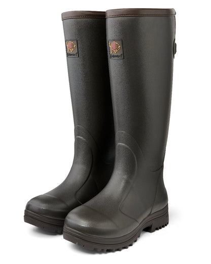 Dark brown coloured Gateway1 Pheasant Game Lady 17&quot; 5mm Wellingtons on white background 