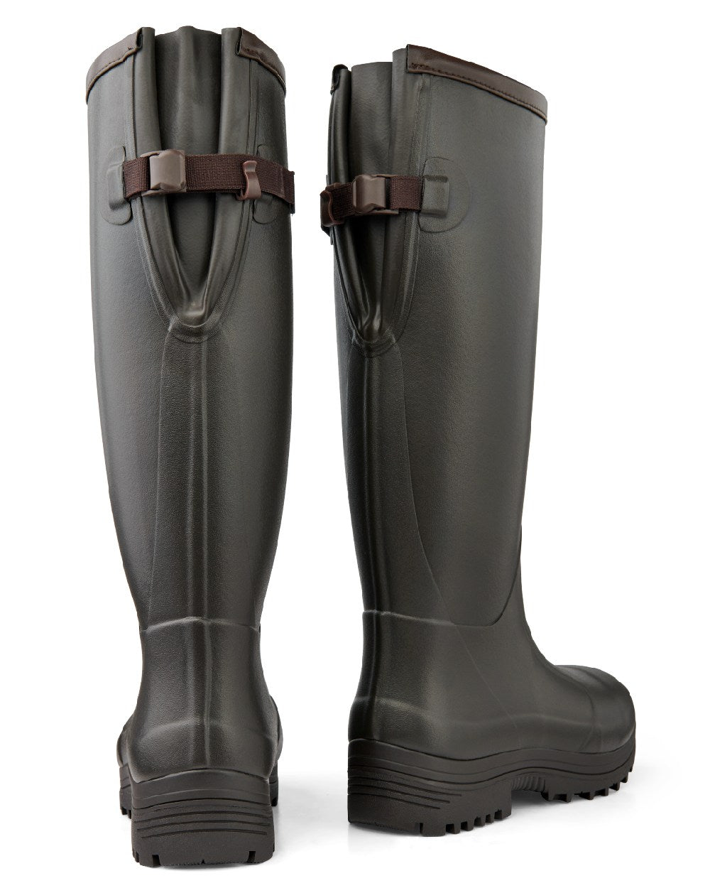 Dark brown coloured Gateway1 Pheasant Game Lady 17&quot; 5mm Wellingtons on white background 
