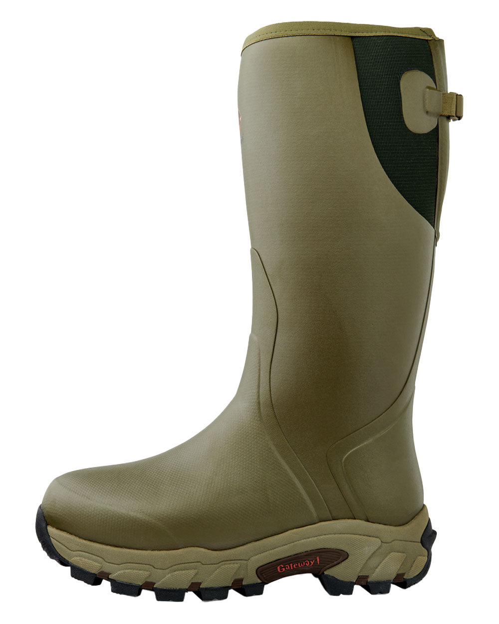 Olive coloured Gateway1 Pro Shooter 18&quot; 7mm Wellingtons on White background 