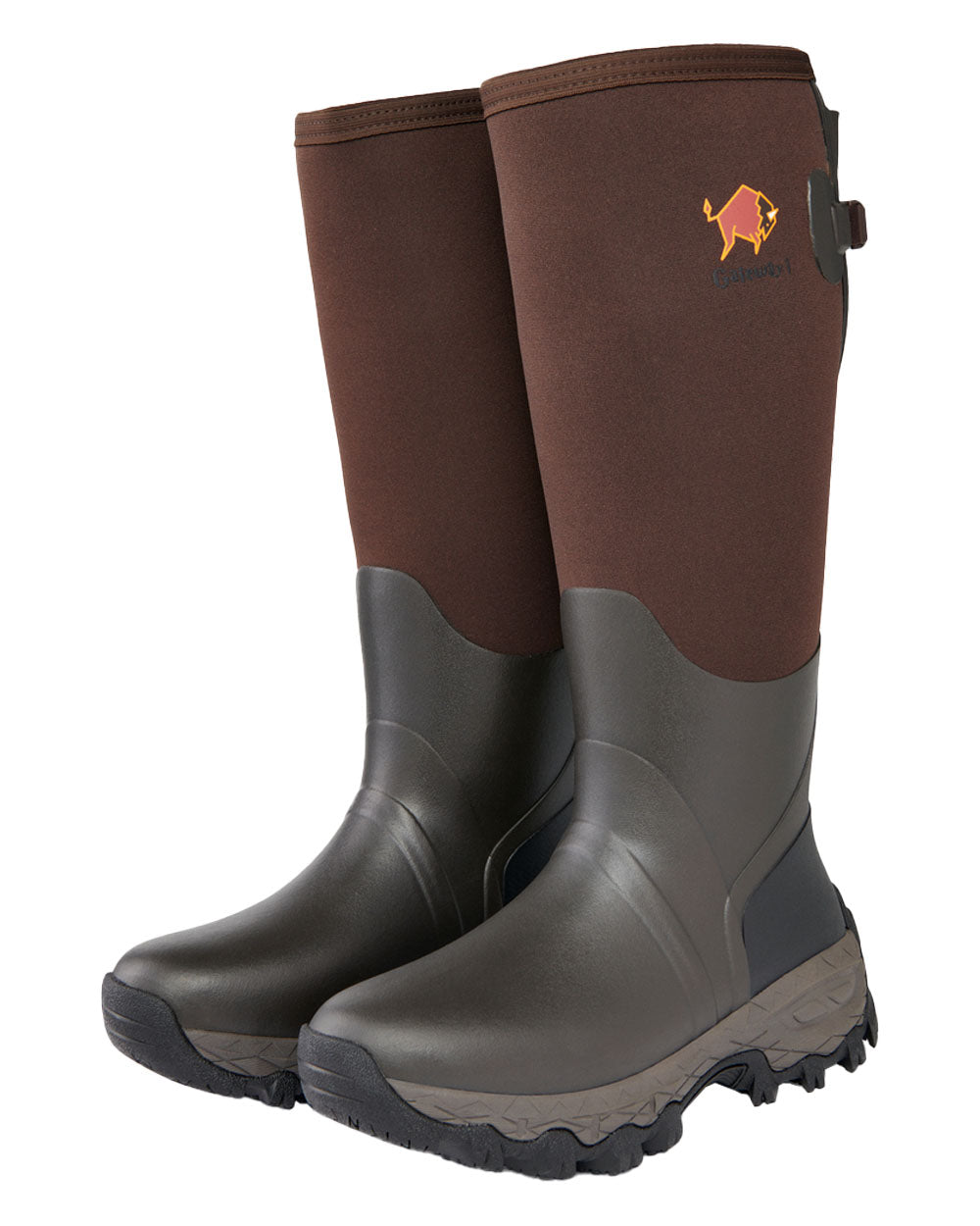 Dark Brown coloured Gateway1 Woodwalker Lady 17&quot; 4mm Wellingtons on White background 