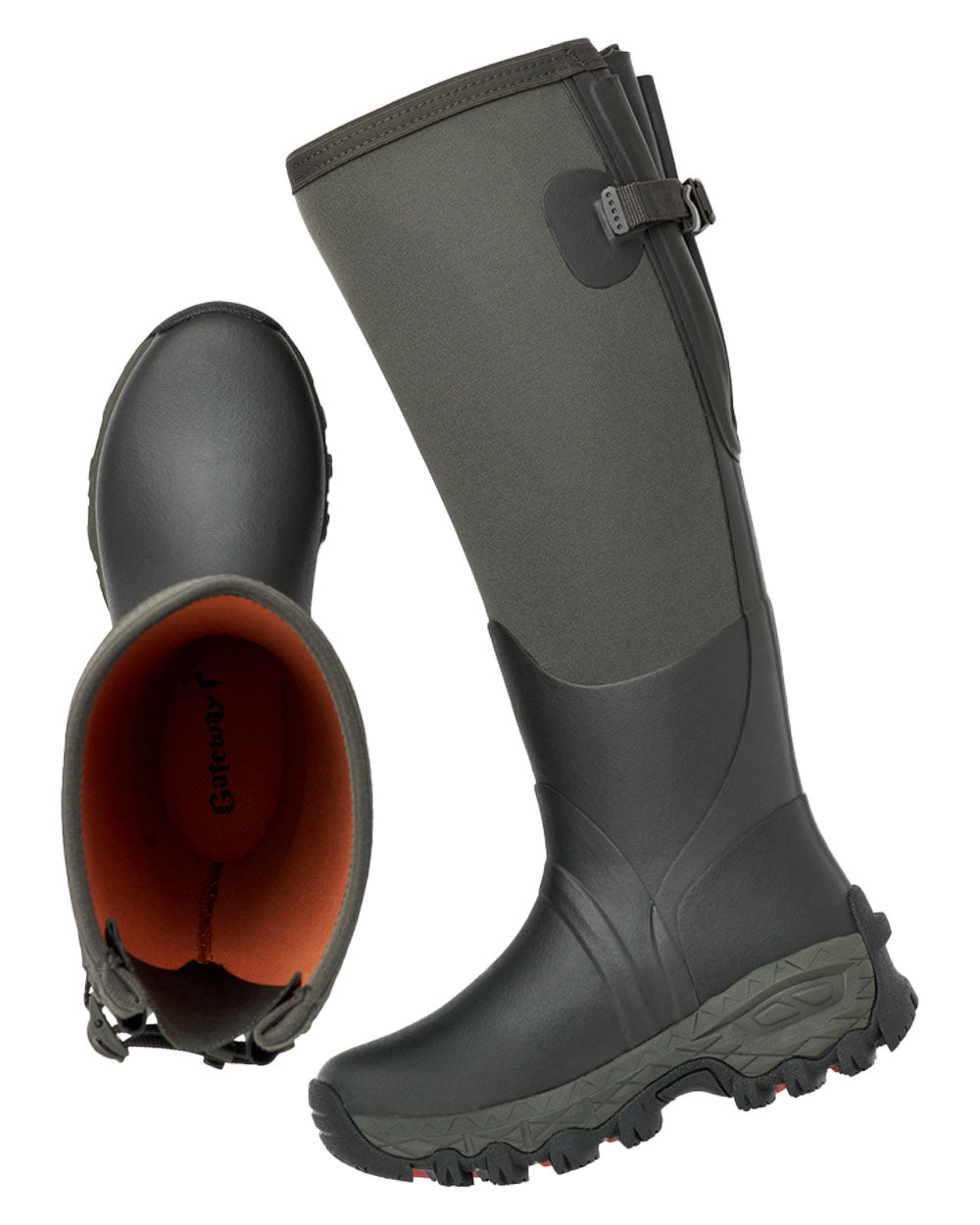 Forest coloured Gateway1 Woodwalker Lady 17&quot; 4mm Wellingtons on White background 