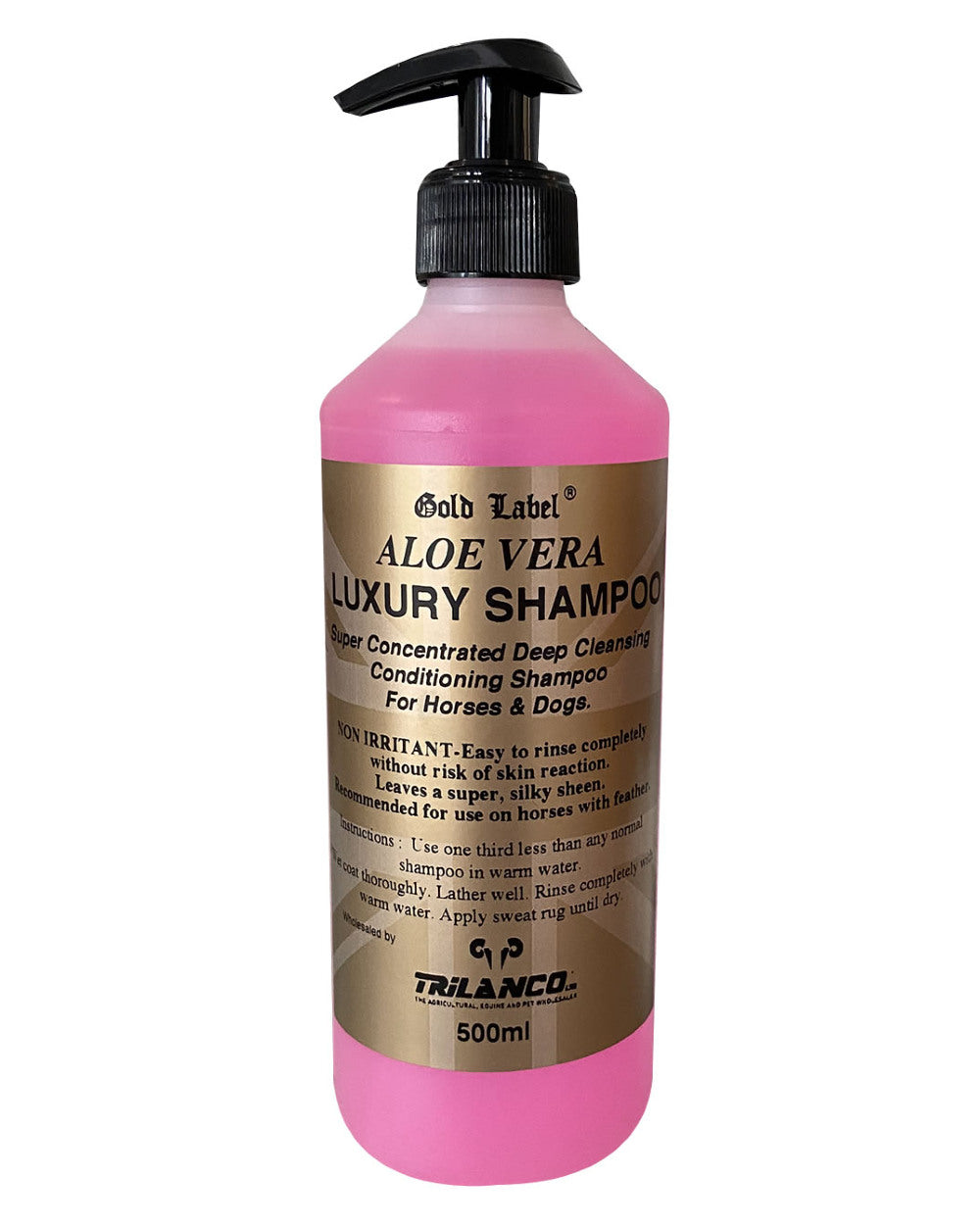 Gold Label Aloe Vera Luxury Shampoo On A White Background