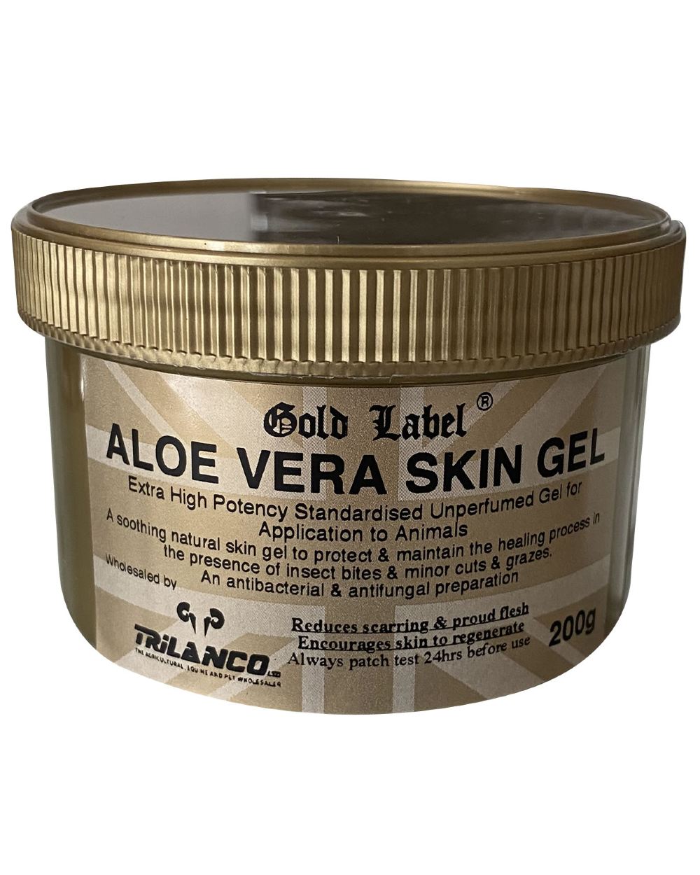 Gold Label Aloe Vera Skin Gel 200g On A White Background