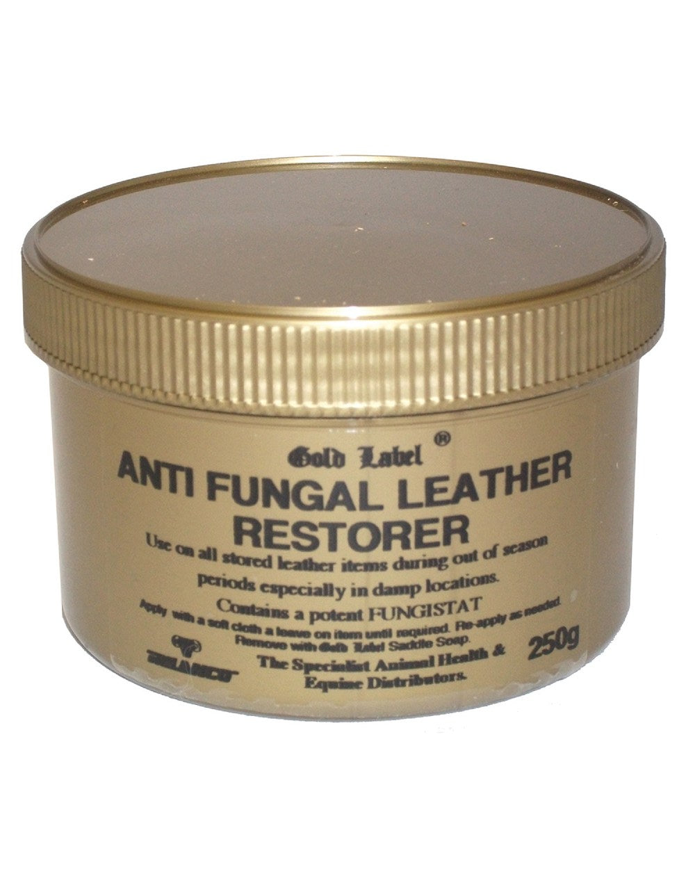 Gold Label Anti Fungal Leather Restorer On A White Background