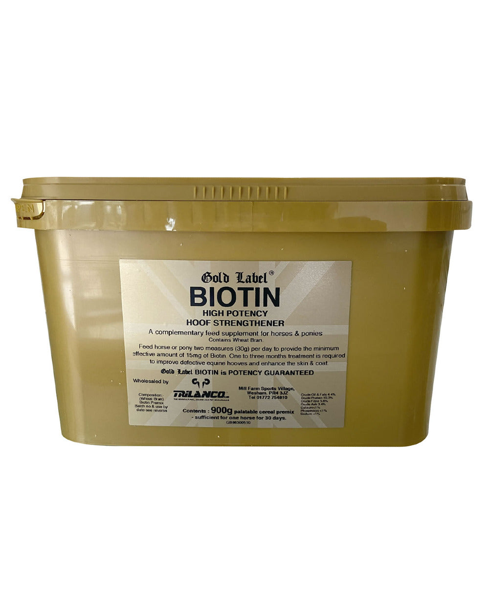 Gold Label Biotin On A White Background
