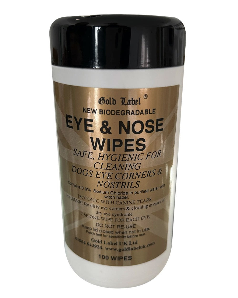 Gold Label Canine Eye and Nose Wipes On A White Background