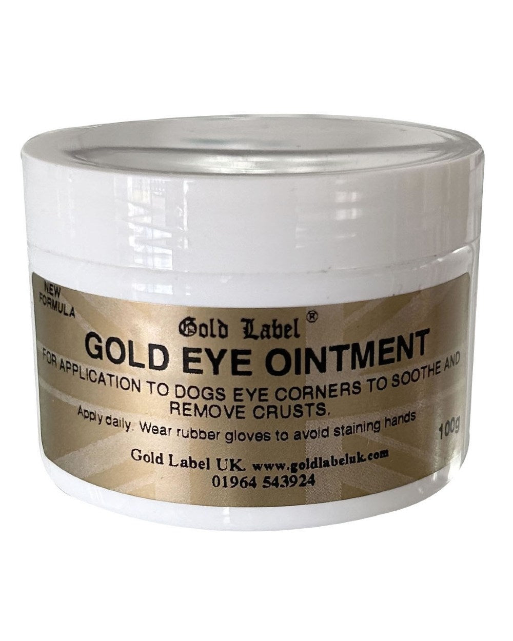 Gold Label Canine Gold Eye Ointment On A White Background