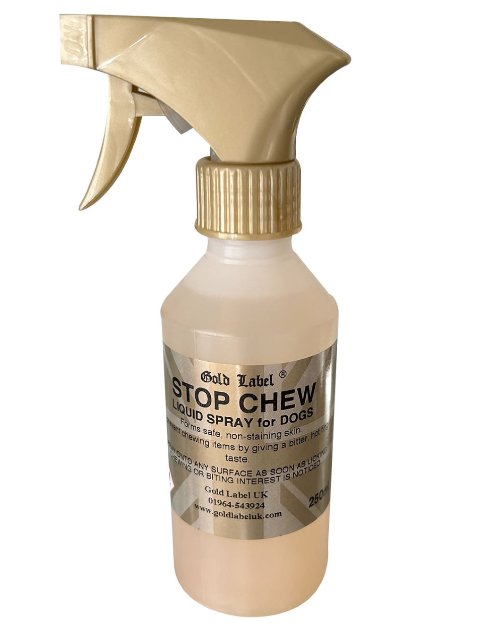 Gold Label Canine Stop Chew Spray On A White Background