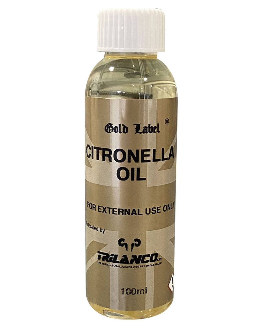 Gold Label Citronella Oil On A White Background