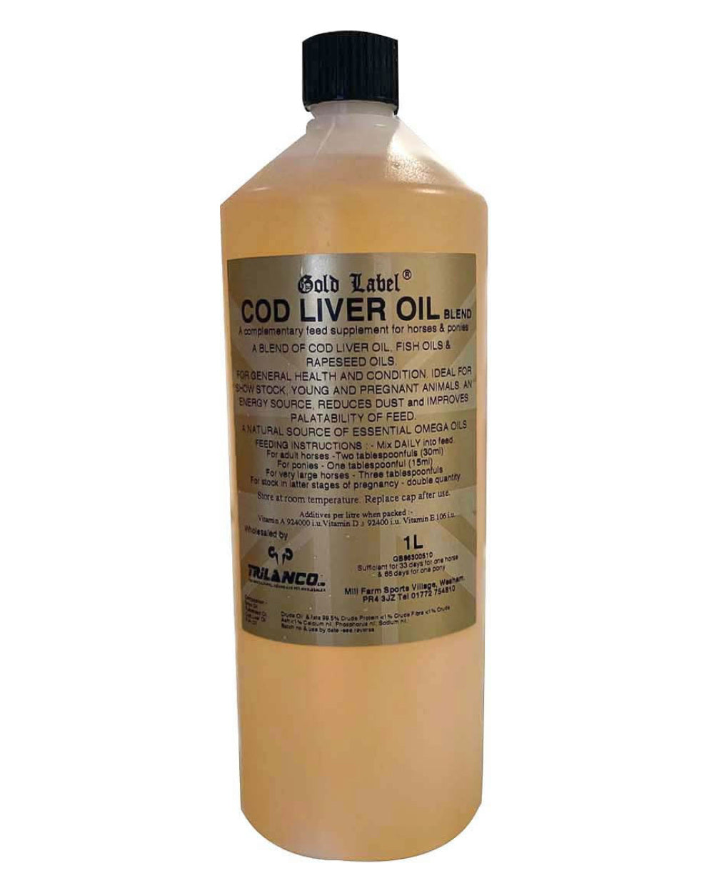 Gold Label Cod Liver Oil On A White Background