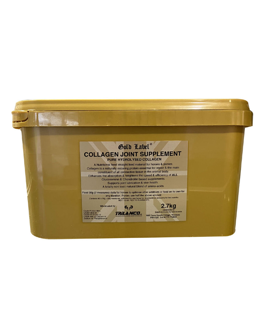 Gold Label Collagen Joint Supplement On A White Background