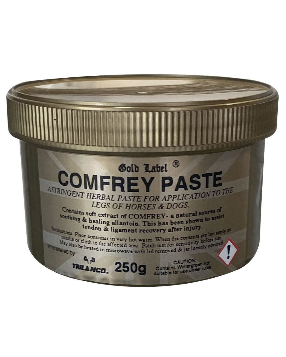 Gold Label Comfrey Paste On A White Background