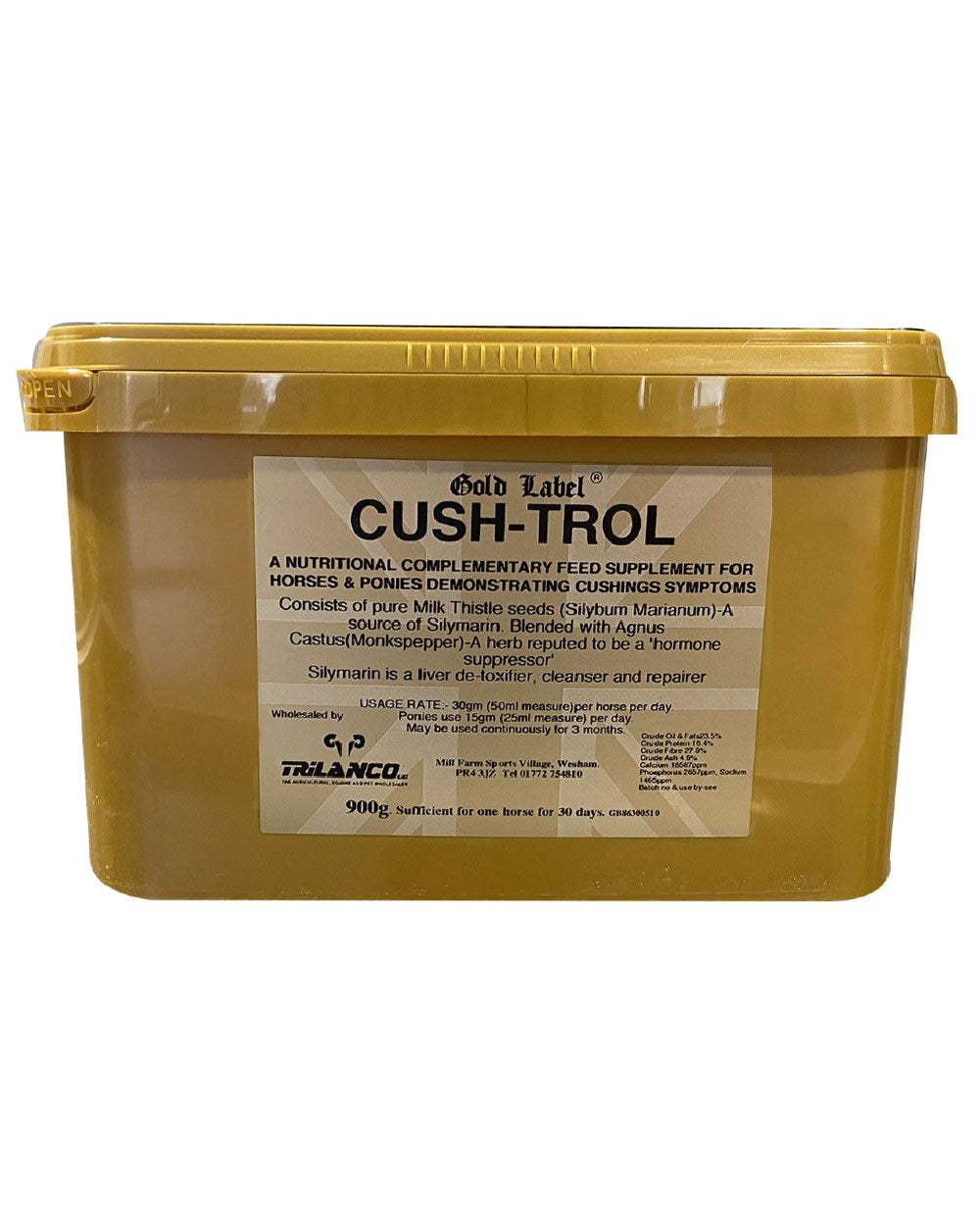 Gold Label Cush-Trol On A White Background