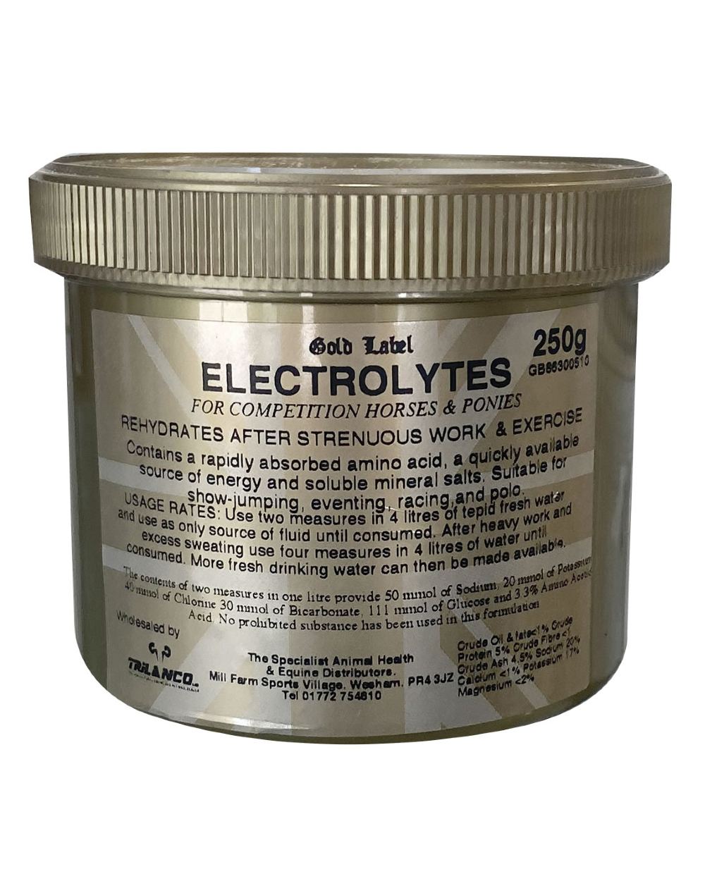 Gold Label Electrolytes On A White Background