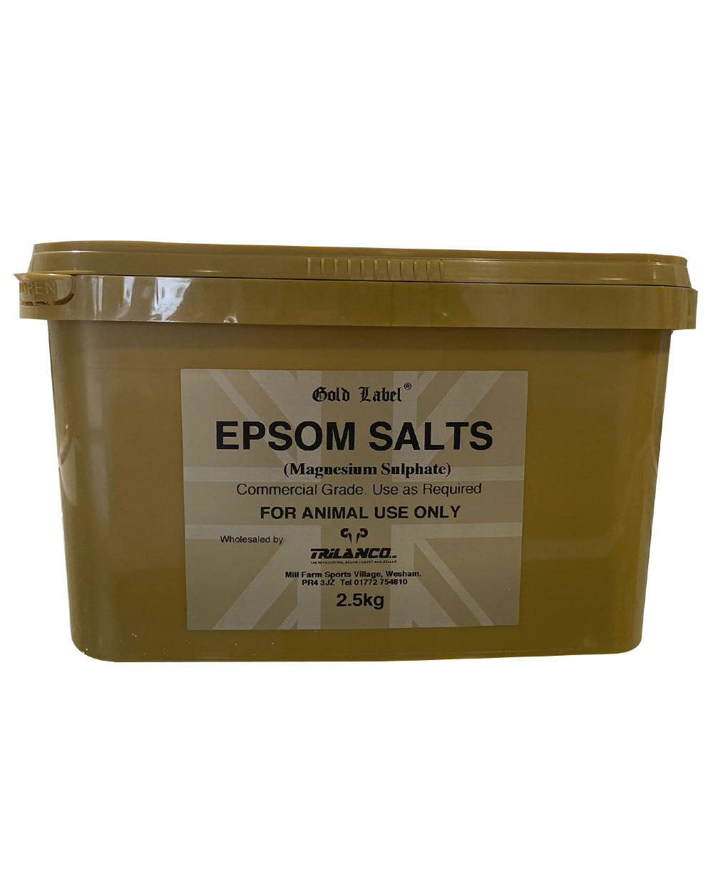 Gold Label Epsom Salts On A White Background