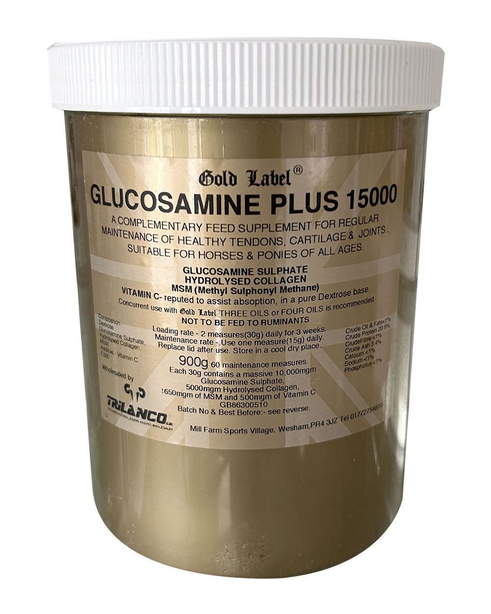 Gold Label Glucosamine Plus 15000 On A White Background
