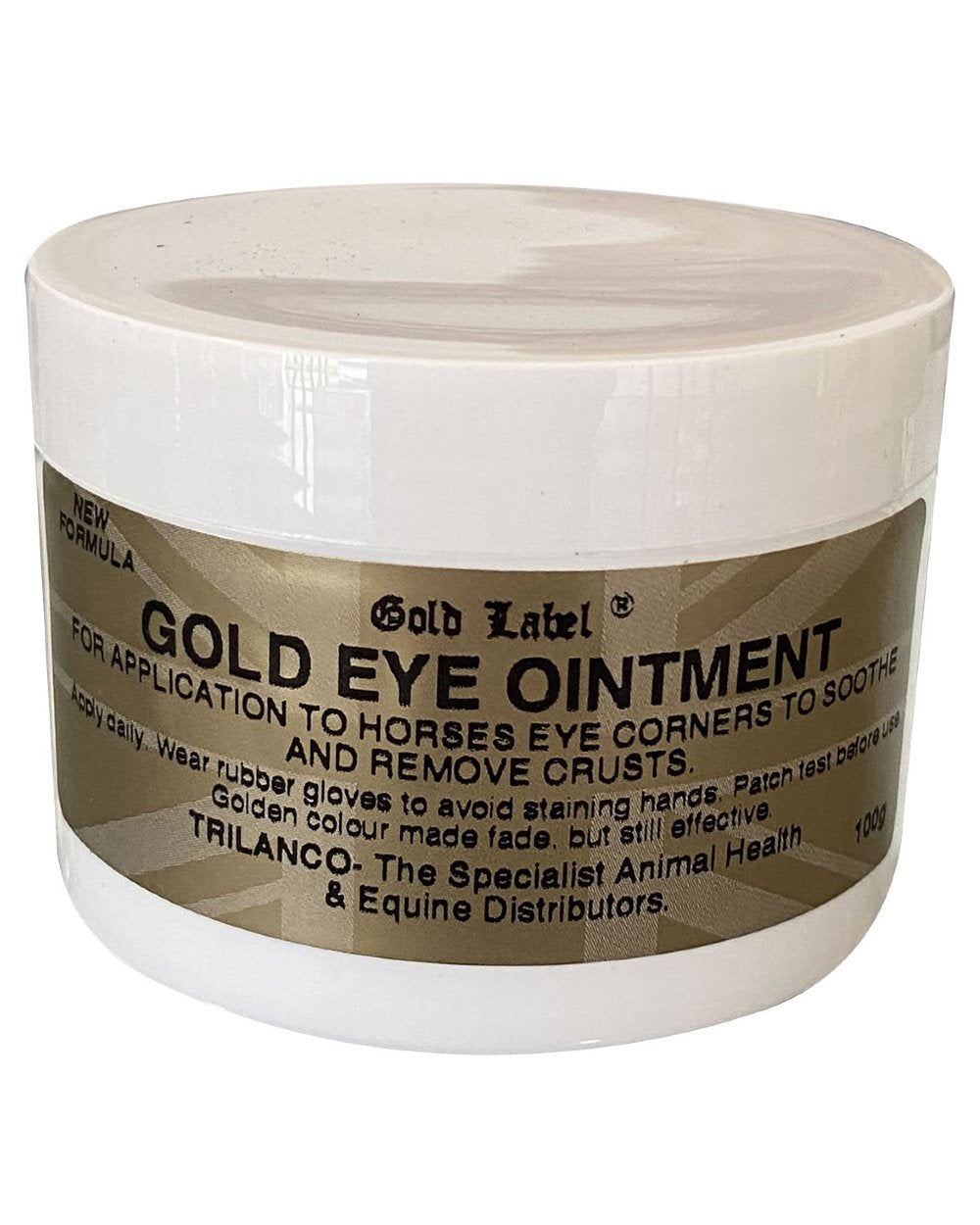 Gold Label Gold Eye Ointment On A White Background