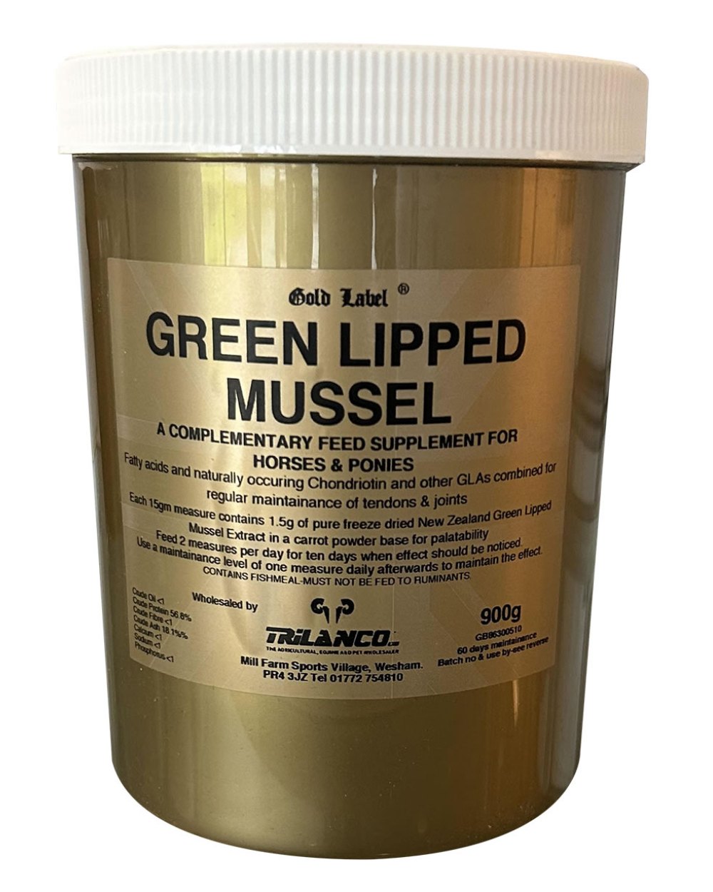 Gold Label Green Lipped Mussel On A White Background