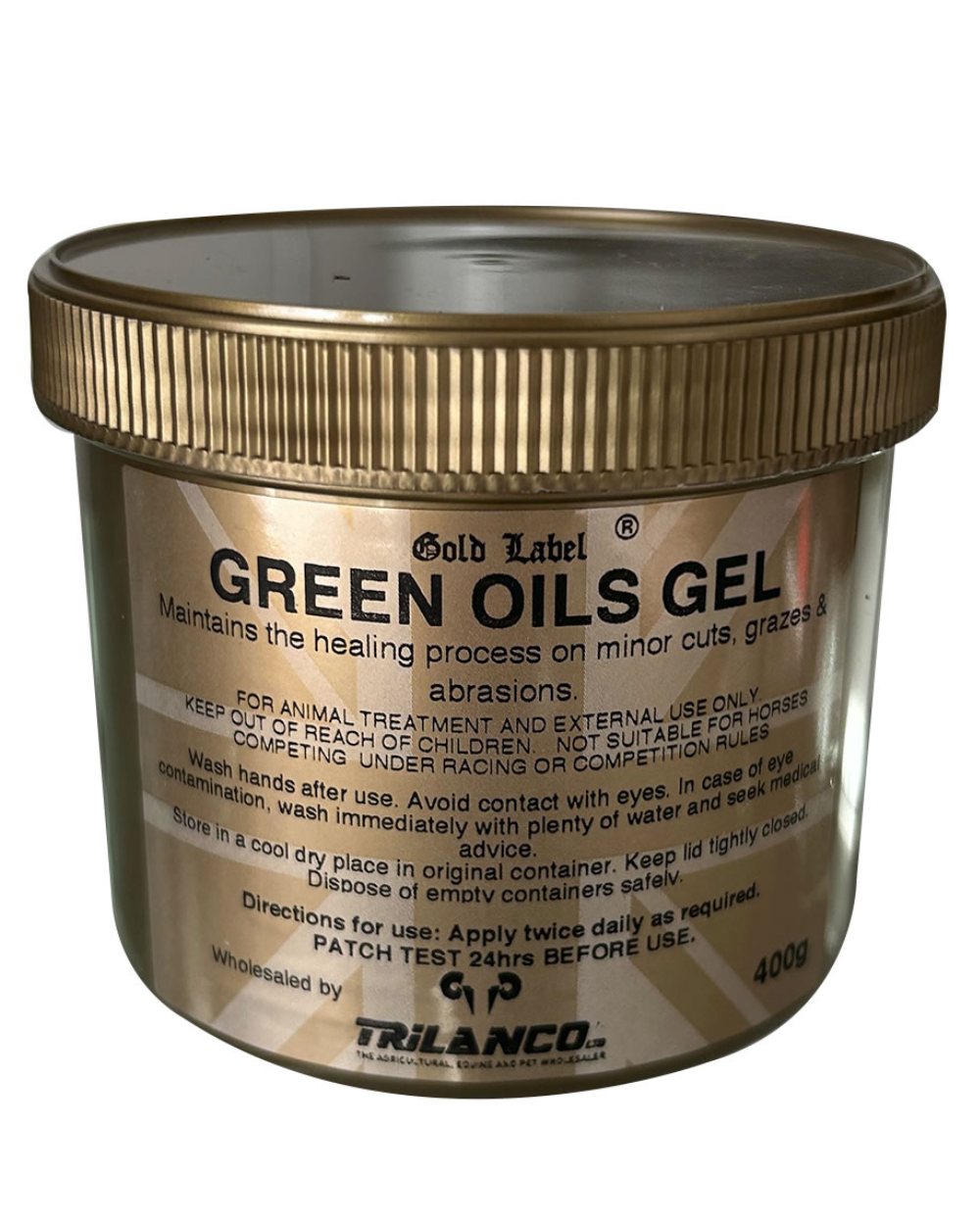 Gold Label Green Oils Gel On A White Background