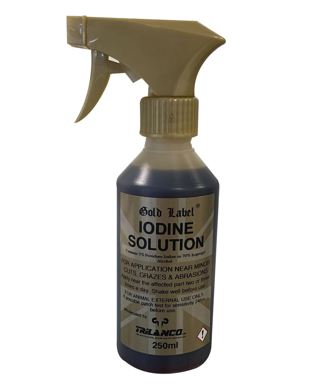 Gold Label Iodine Solution On A White Background