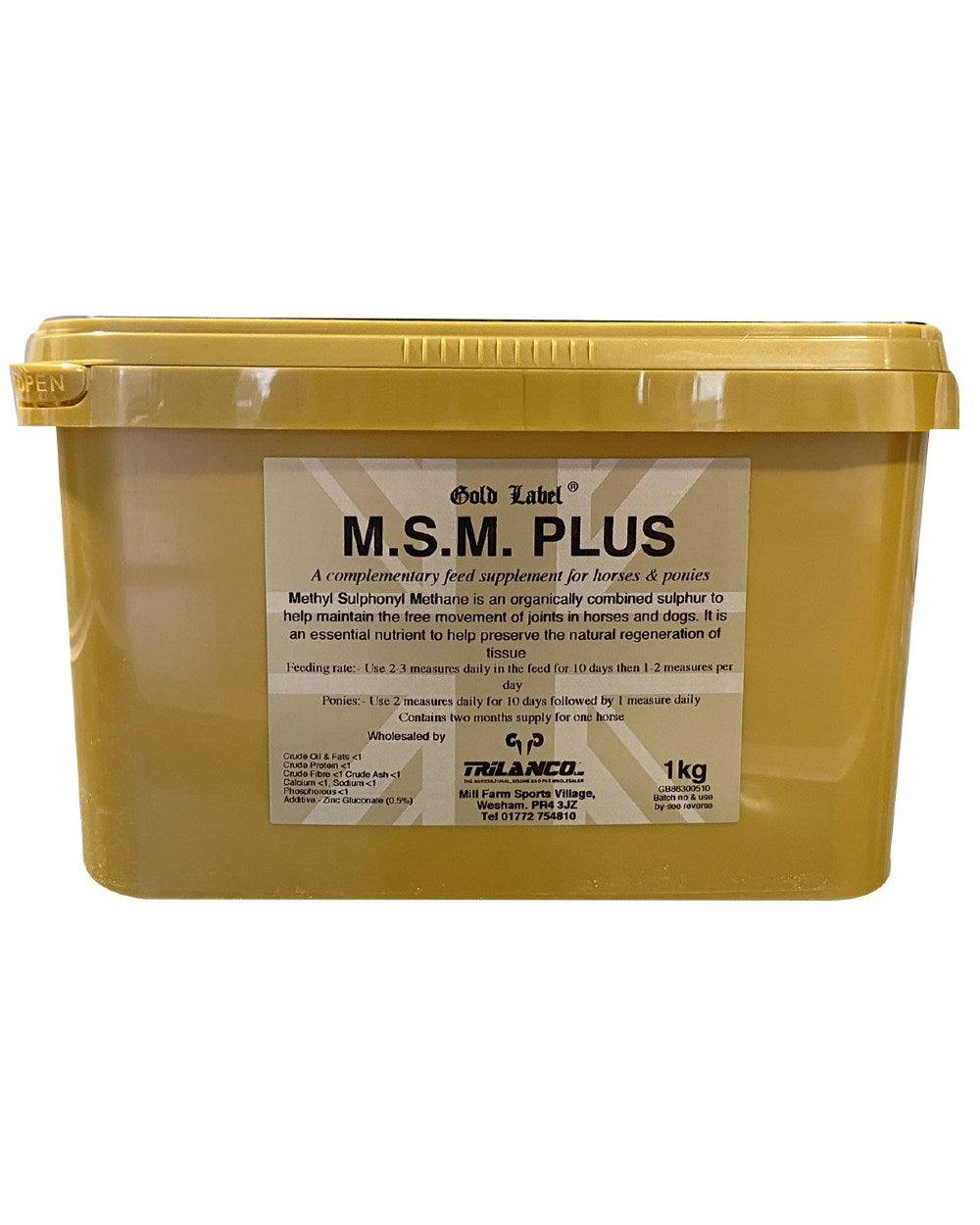 Gold Label M.S.M. Plus On A White Background