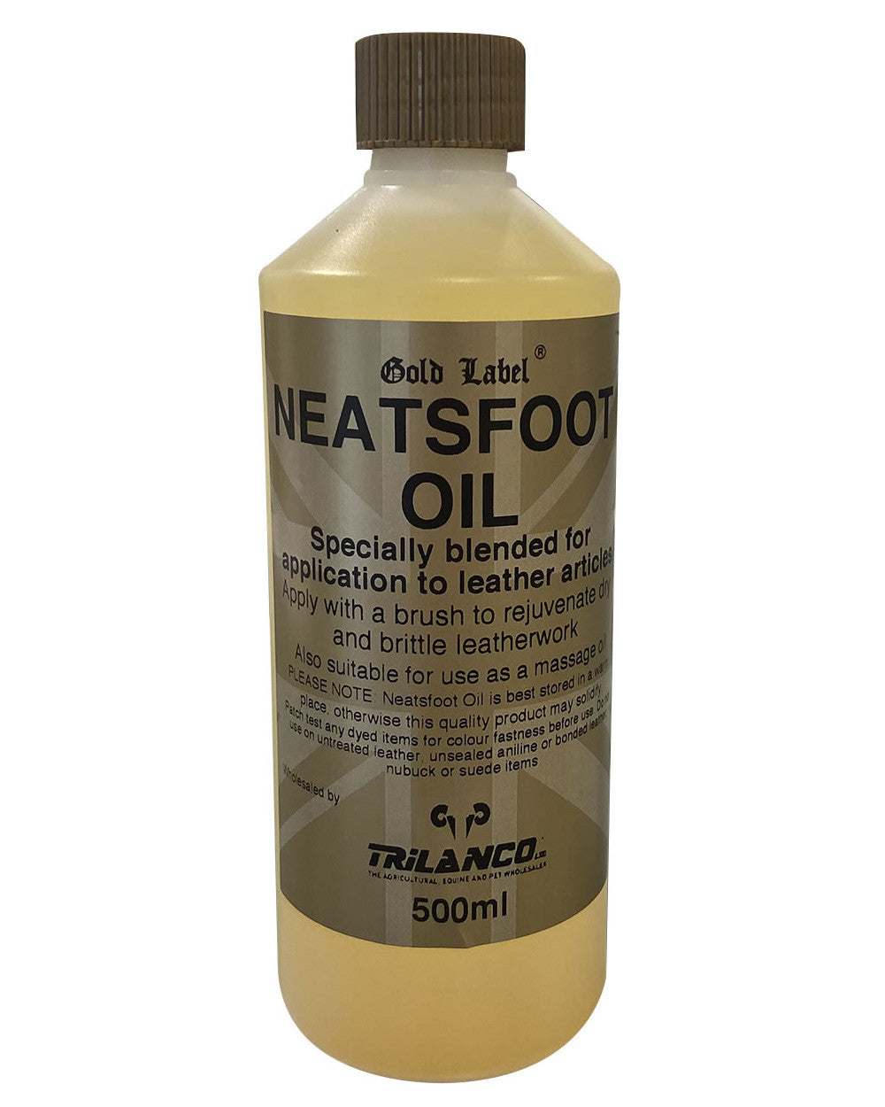 Gold Label Neatsfoot Oil On A White Background