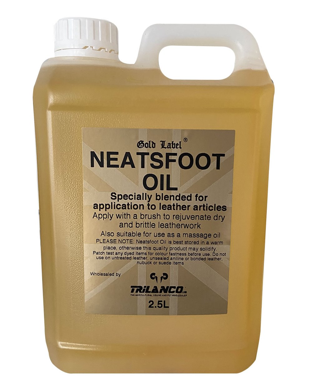Gold Label Neatsfoot Oil On A White Background