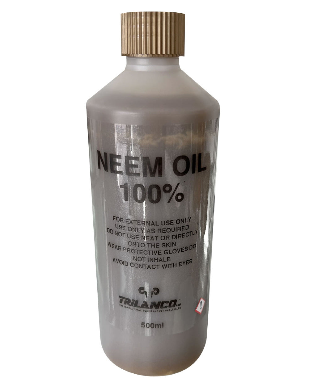 Gold Label Neem Oil On A White Background