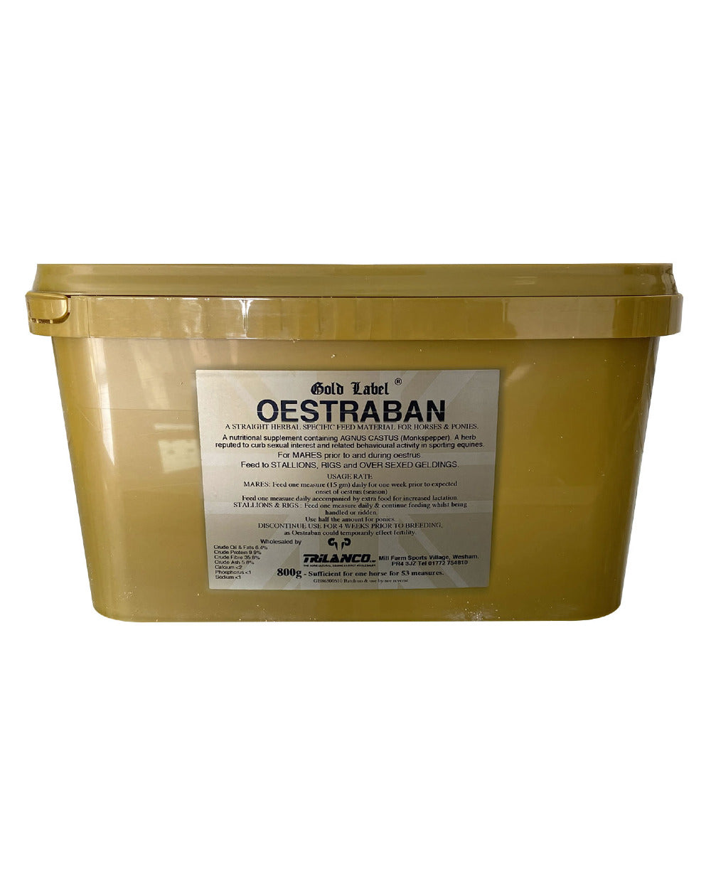 Gold Label Oestraban On A White Background
