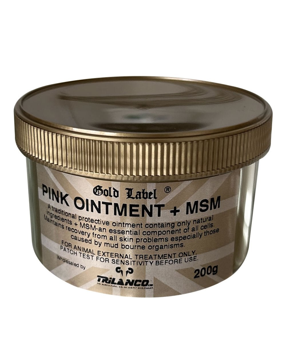 Gold Label Pink Ointment + Msm On A White Background