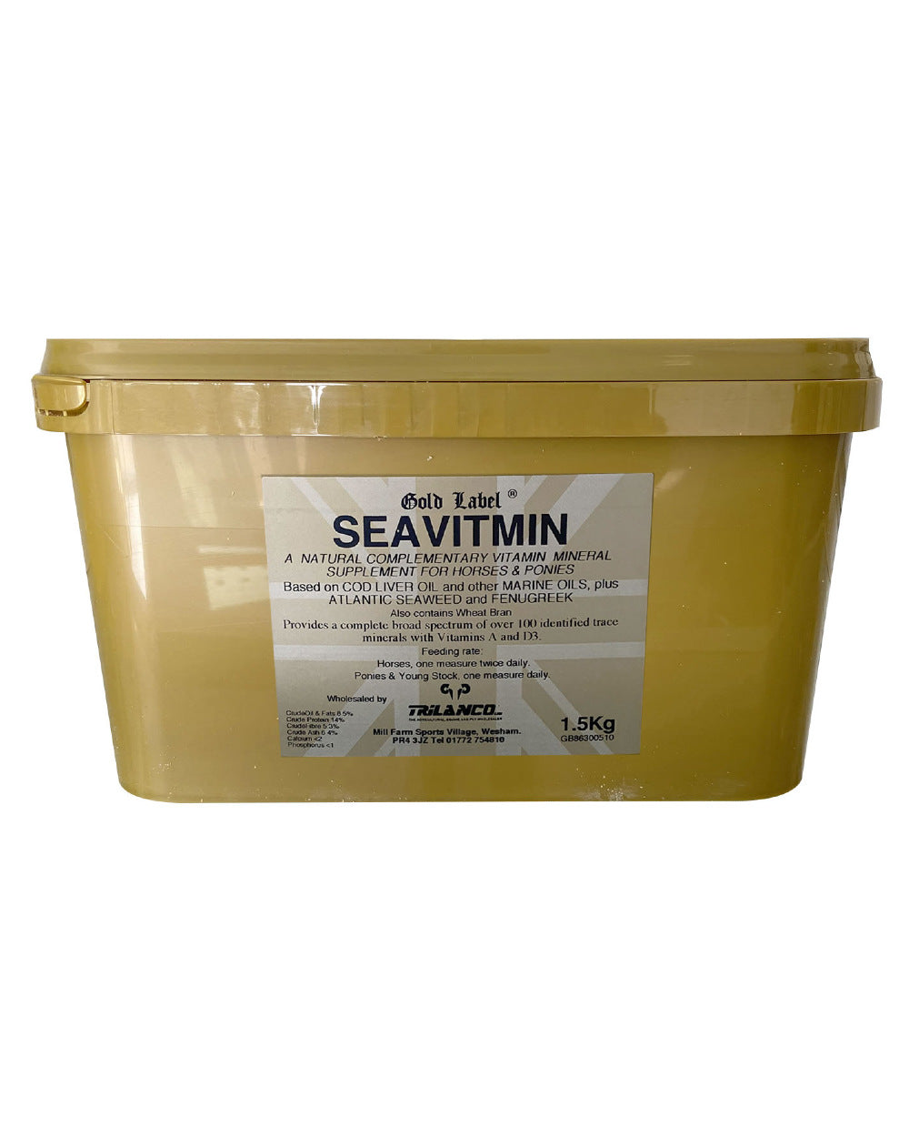 Gold Label Seavitmin On A White Background