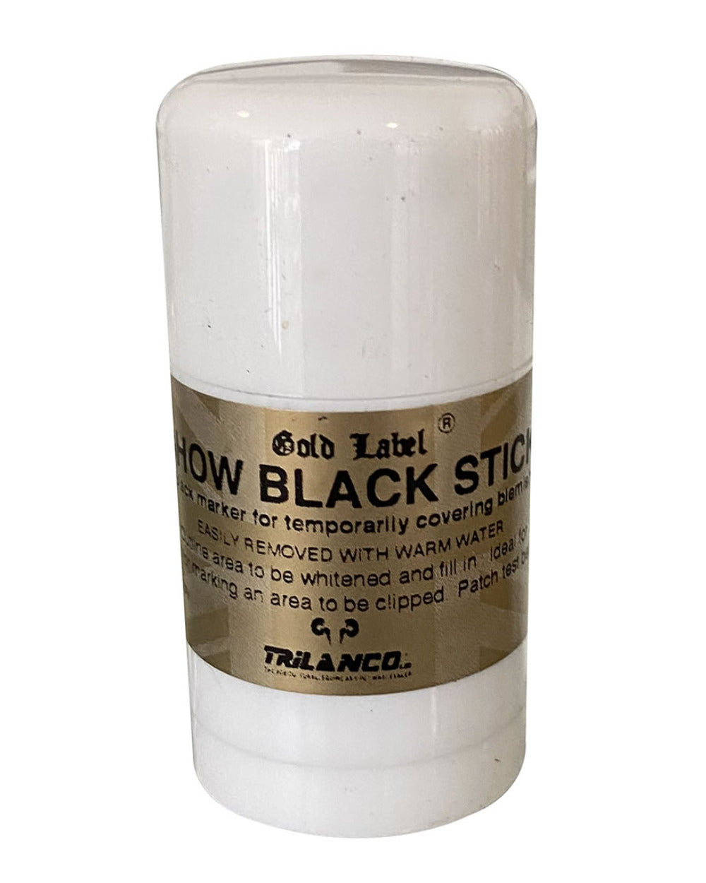 Gold Label Show Black Stick On A White Background