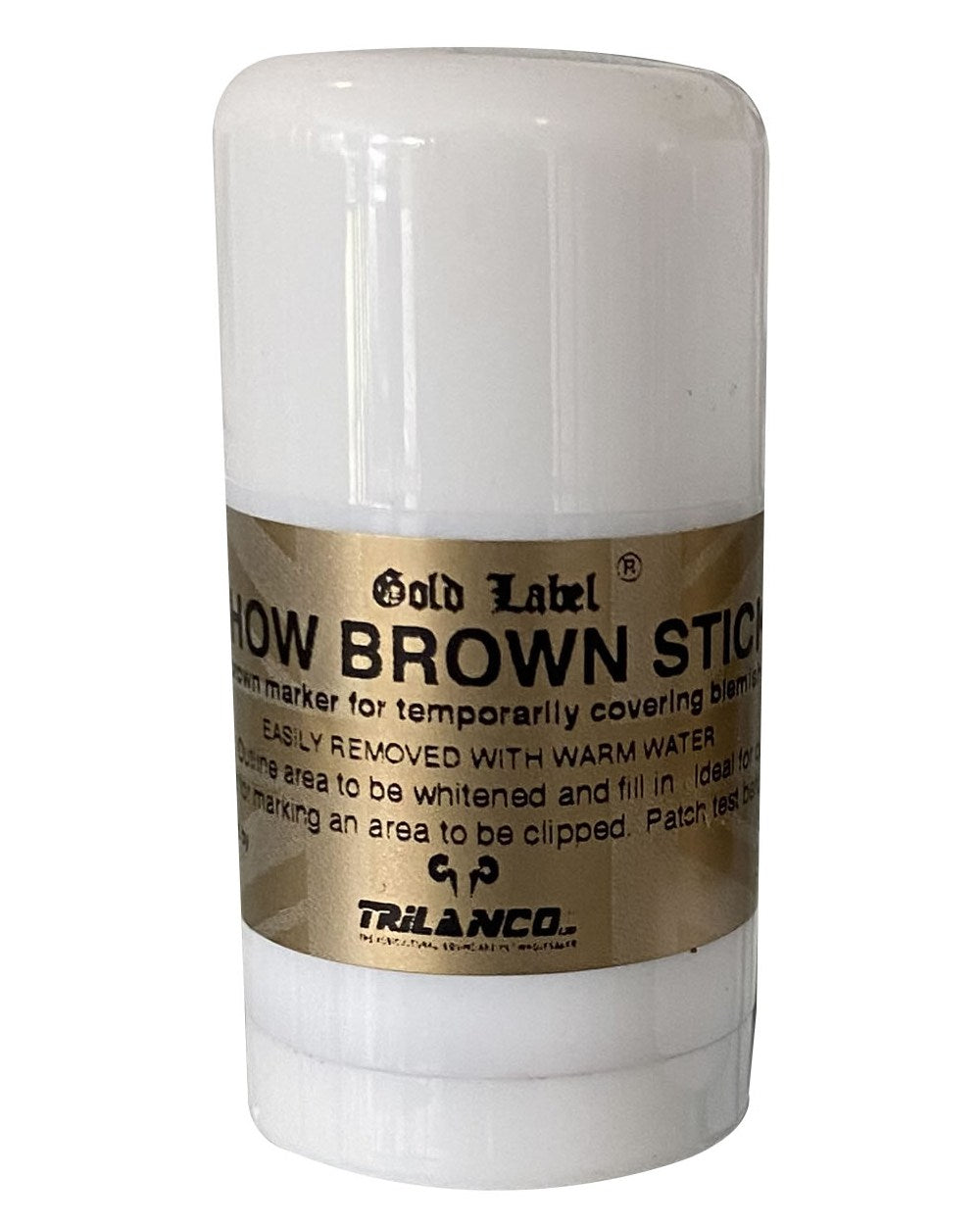 Gold Label Show Brown Stick On A White Background