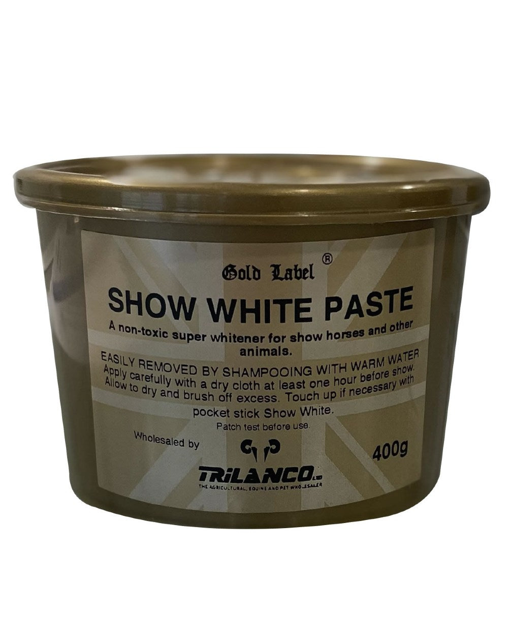 Gold Label Show White Paste On A White Background