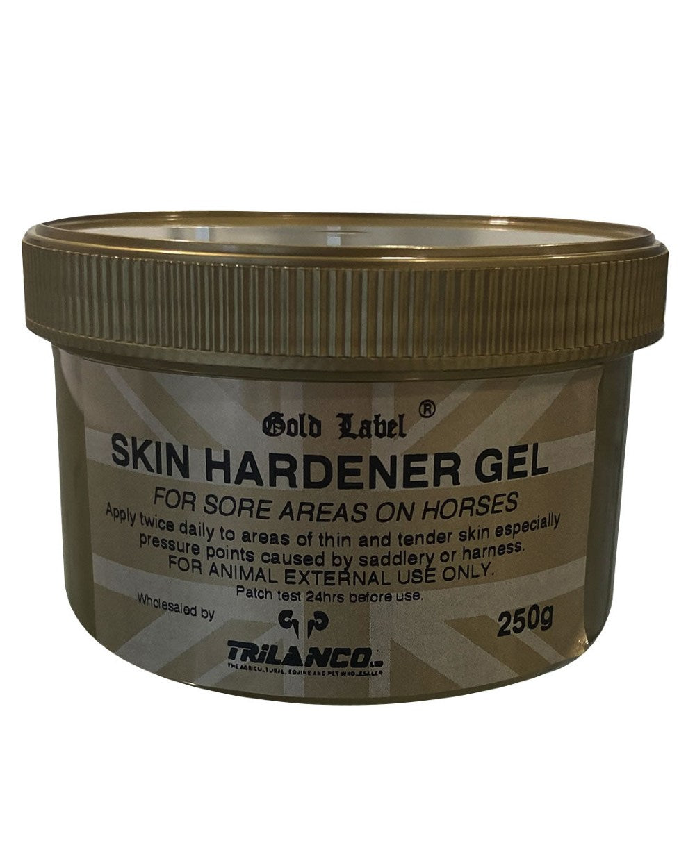 Gold Label Skin Hardener Gel On A White Background