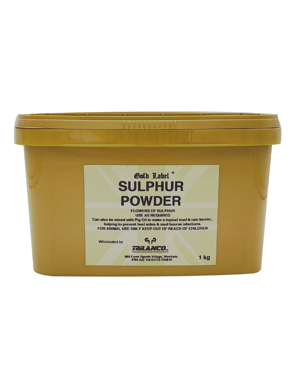 Gold Label Sulphur Powder On A White Background