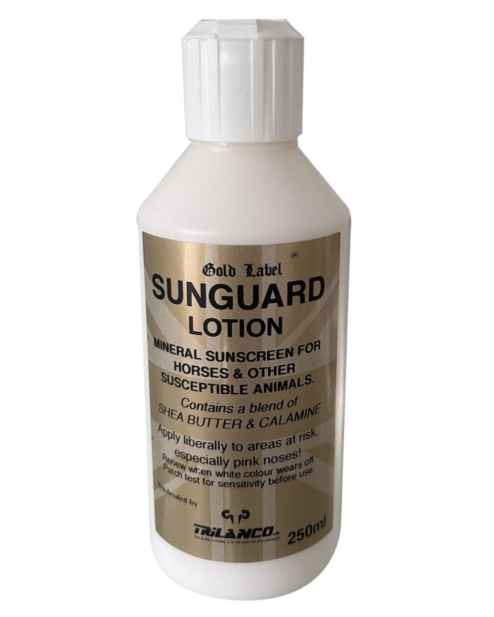 Gold Label Sunguard Lotion On A White Background