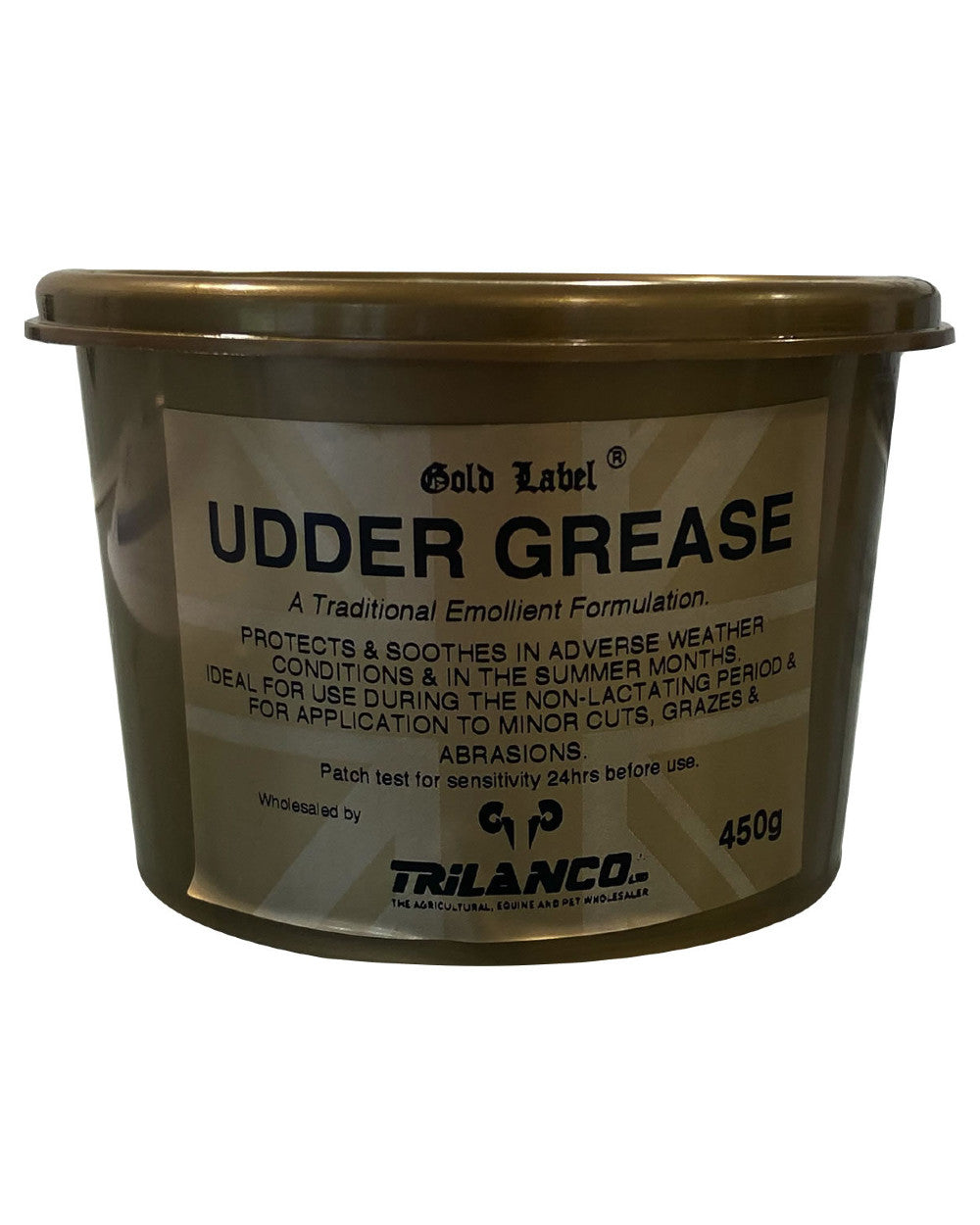 Gold Label Udder Grease On A White Background