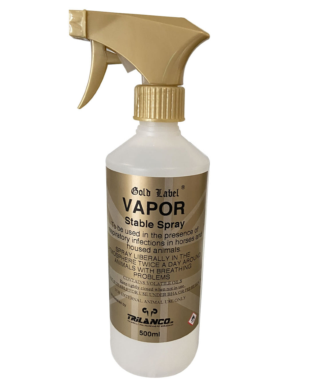 Gold Label Vapor Stable Spray On A White Background