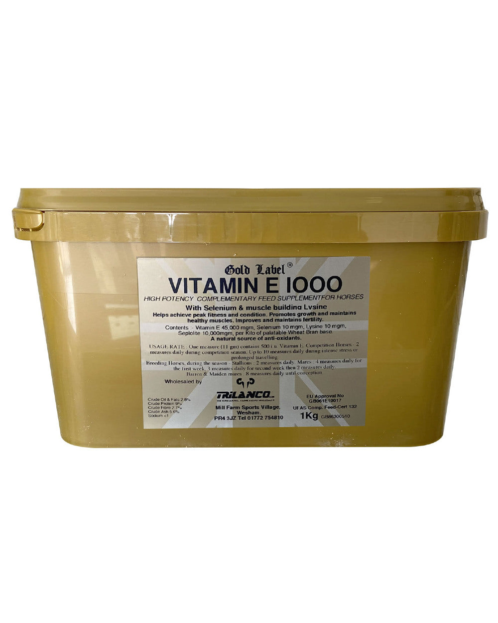 Gold Label Vitamin E 1000 1kg On A White Background