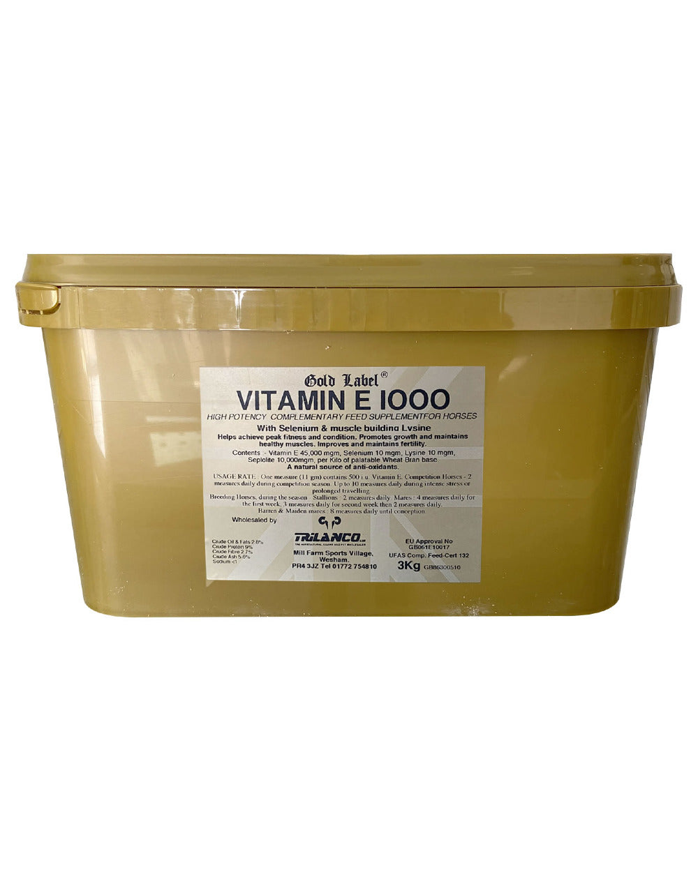 Gold Label Vitamin E 1000 3kg On A White Background