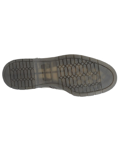 Black Coloured Grafters Mens 4 Eye Wing Cap Brogue Gibson  on White Background
