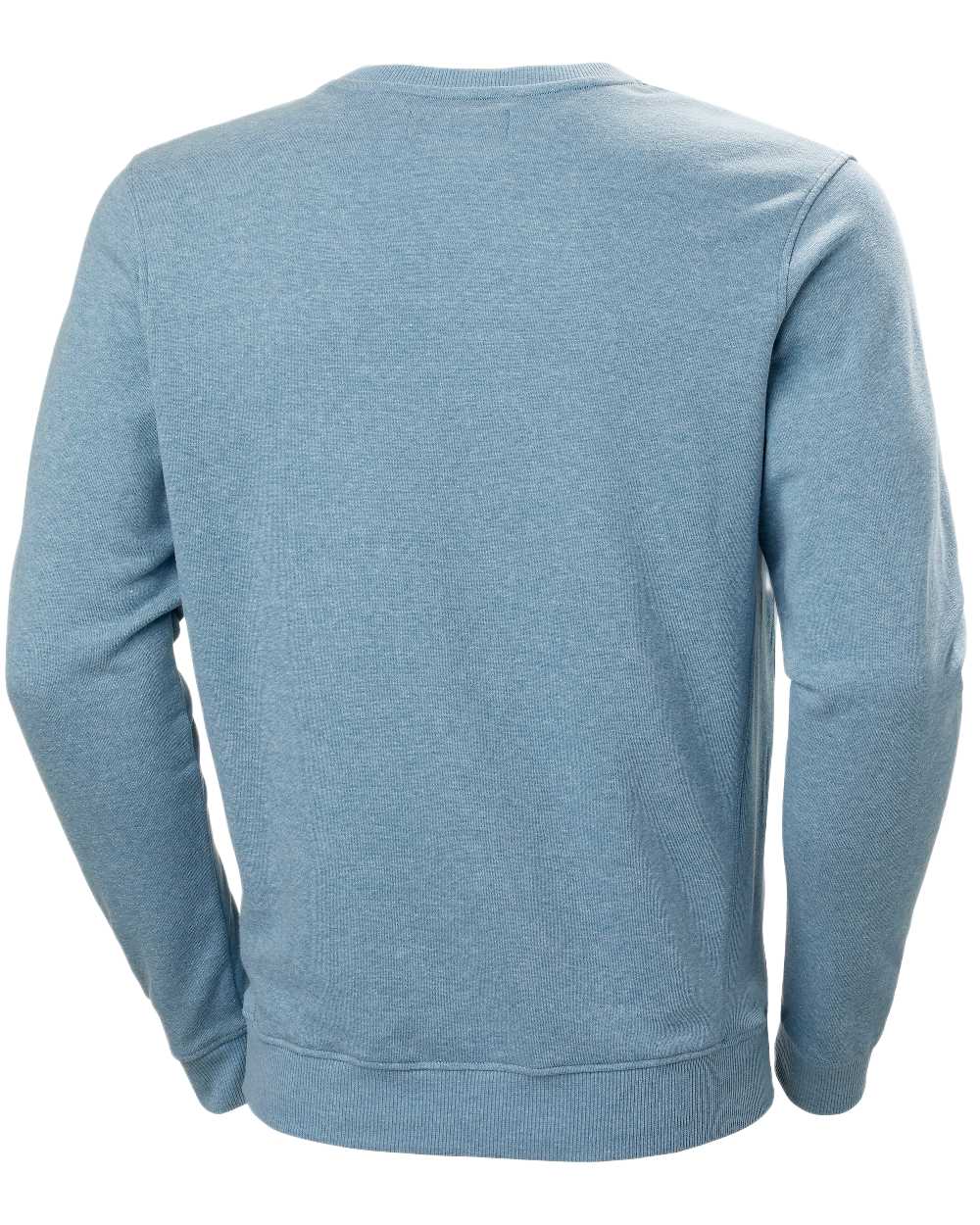 Blue Fog Melange Coloured Helly Hansen F2F Organic Cotton Sweater on White Background
