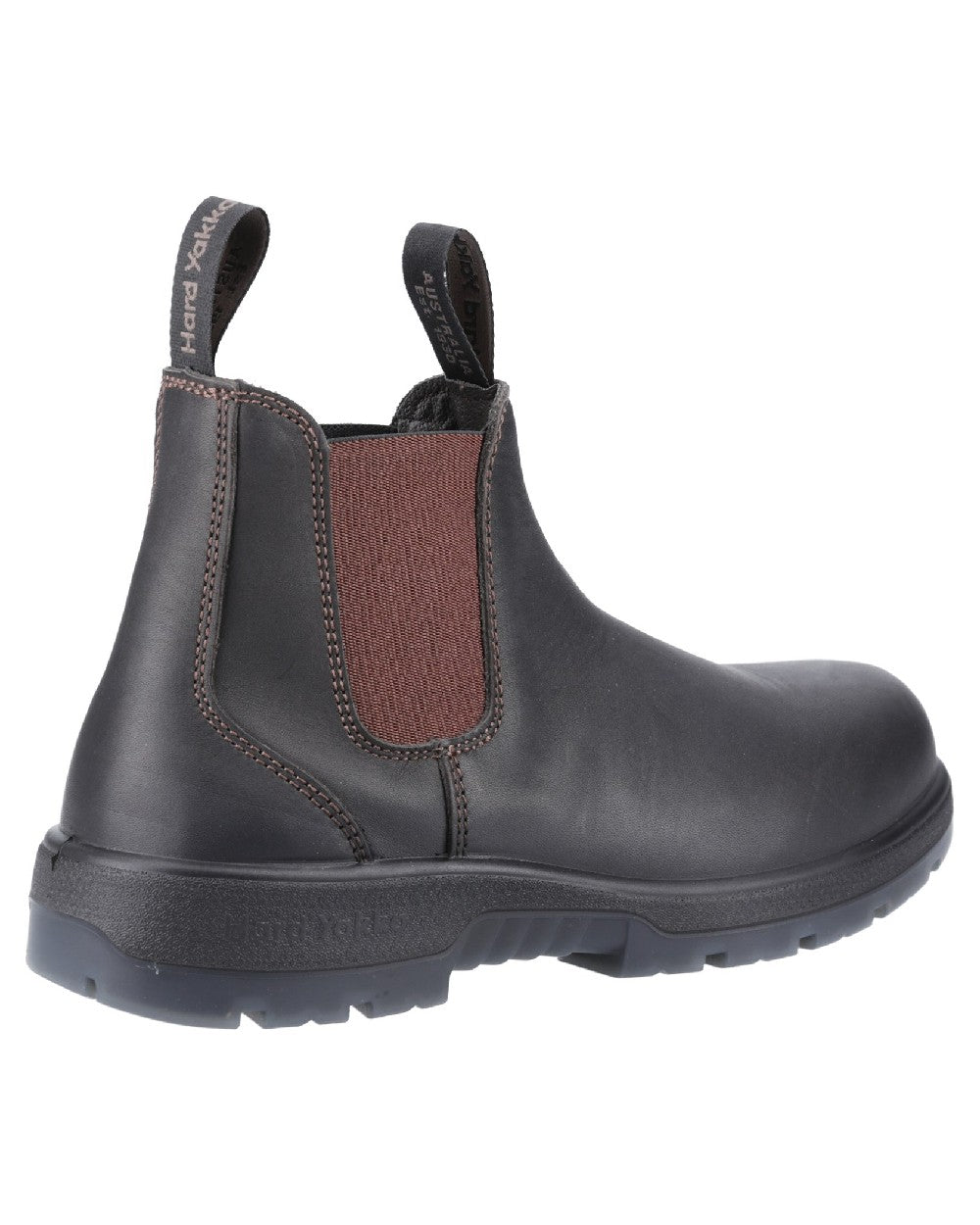 Brown Coloured Hard Yakka Brumby Non-Safety Dealer Boots on White Background

