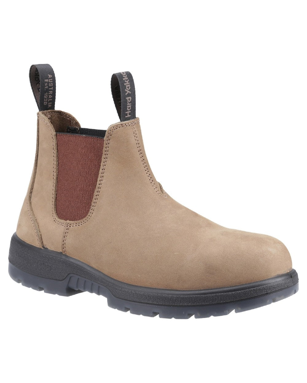 Crazyhorse Coloured Hard Yakka Brumby Non-Safety Dealer Boots on White Background
