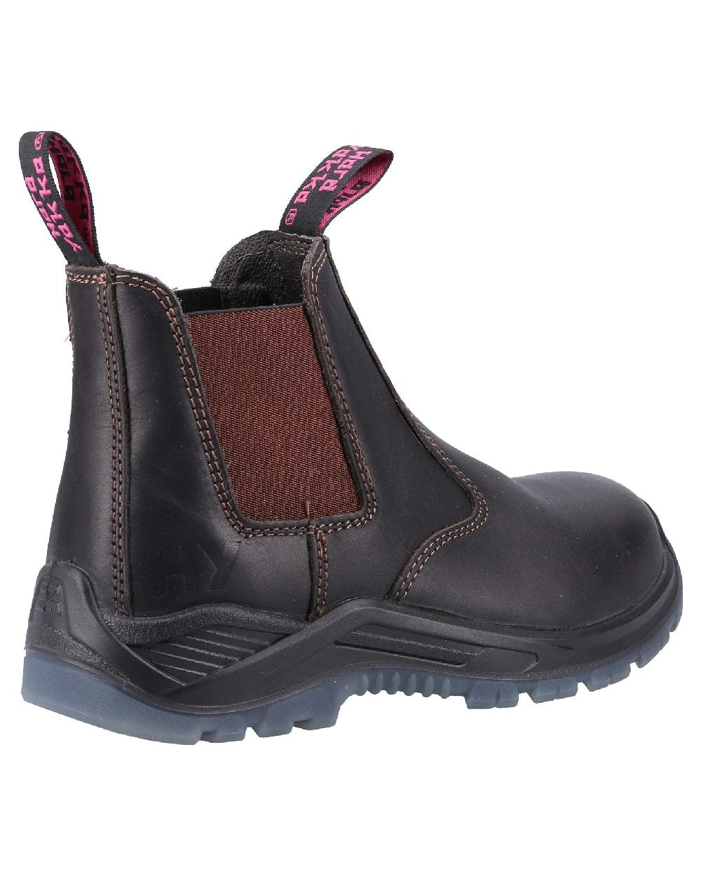 Brown Coloured Hard Yakka Womens Banjo Elastic Gusset Safety Boots on White Background
