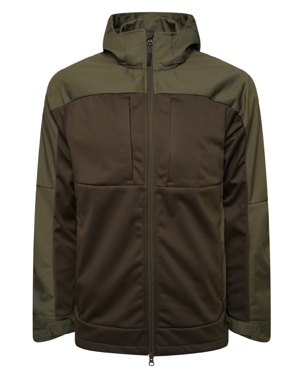 Forest Shade coloured Harehill Ridgegate Active Hybrid Jacket on white background 