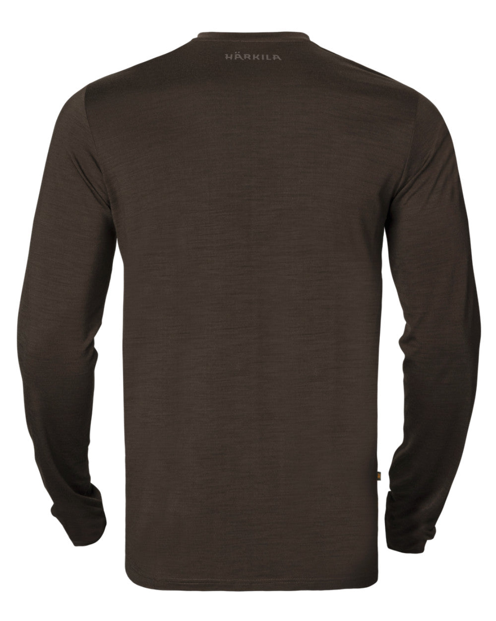 Shadow Brown Coloured Harkila Base All Season Long Sleeve T-Shirt On A White Background 